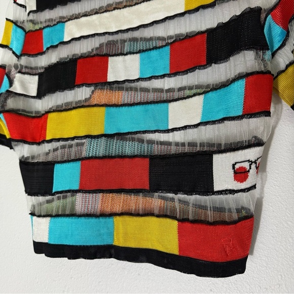 Gabrielab cropped sheer colorful square top size P/S - Picture 9 of 16